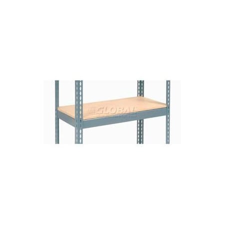Global Equipment Additional Shelf Level Boltless Wood Deck 48"W x 12"D - Gray 717566